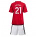 Manchester United Antony #21 Barnkläder Hemma matchtröja till baby 2023-24 Kortärmad (+ Korta byxor) Billigt